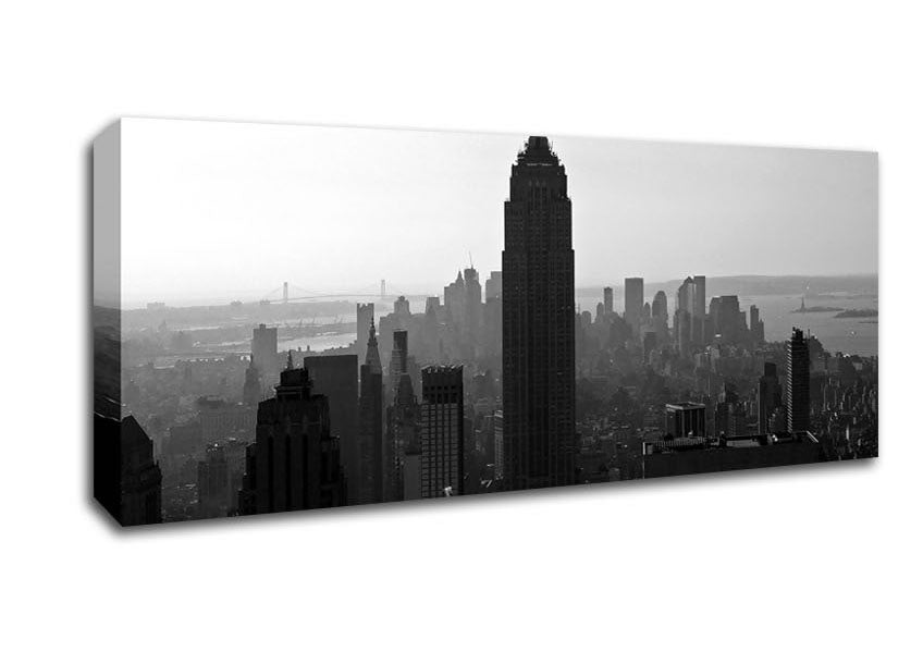Picture of Empire State Building B n W Morning Panoramic Canvas Wall Art