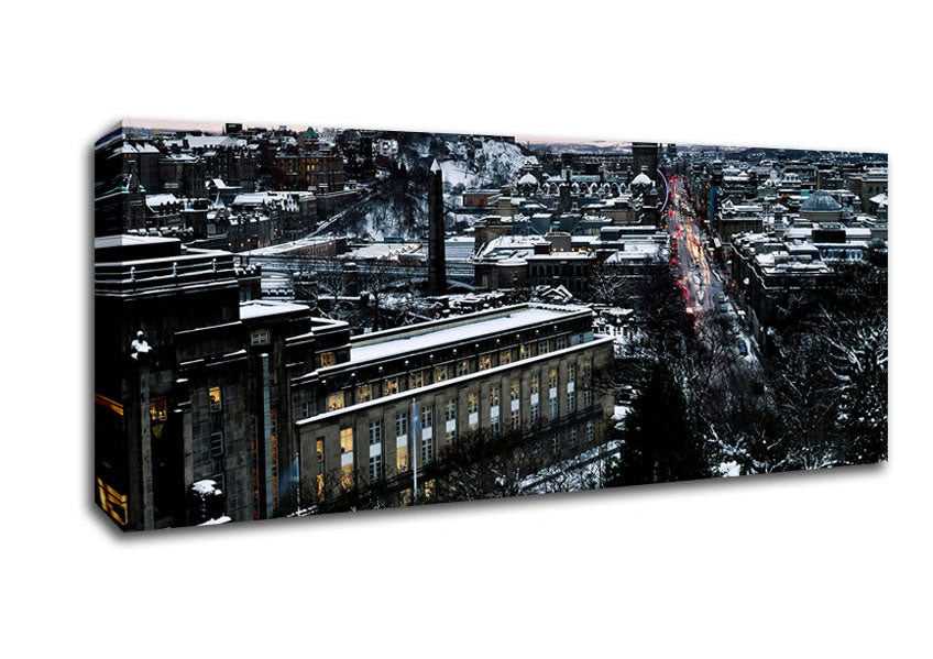 Picture of Evening In Edinburgh Panoramic Canvas Wall Art