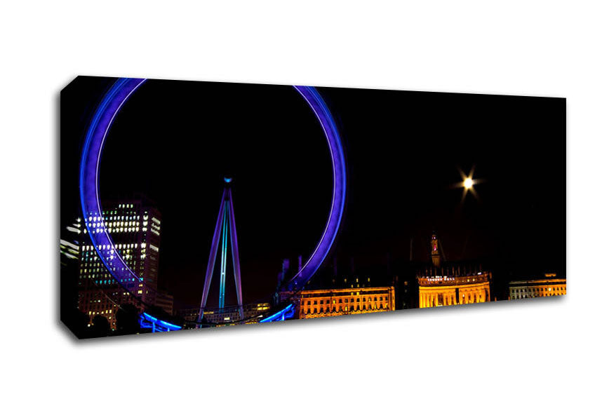 Picture of London Eye Blues In London Panoramic Canvas Wall Art