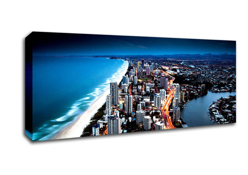 Picture of Golden City Coast Panoramic Canvas Wall Art