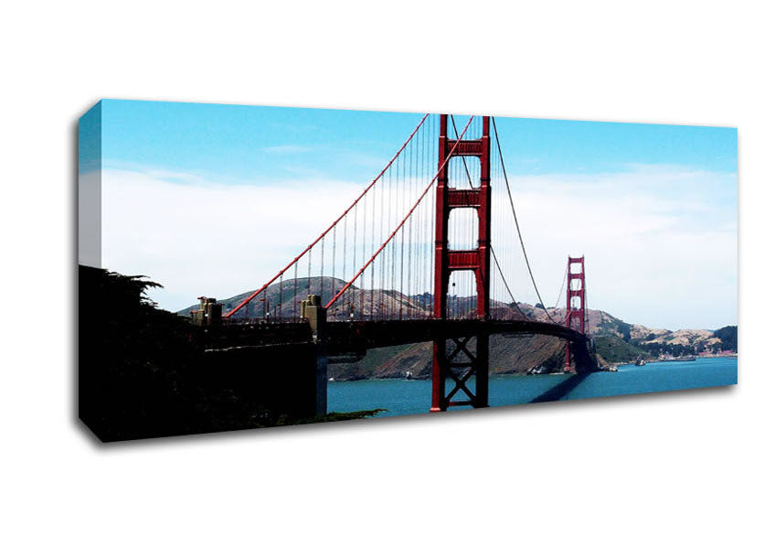 Picture of Golden Gate Bridge Afar Panoramic Canvas Wall Art