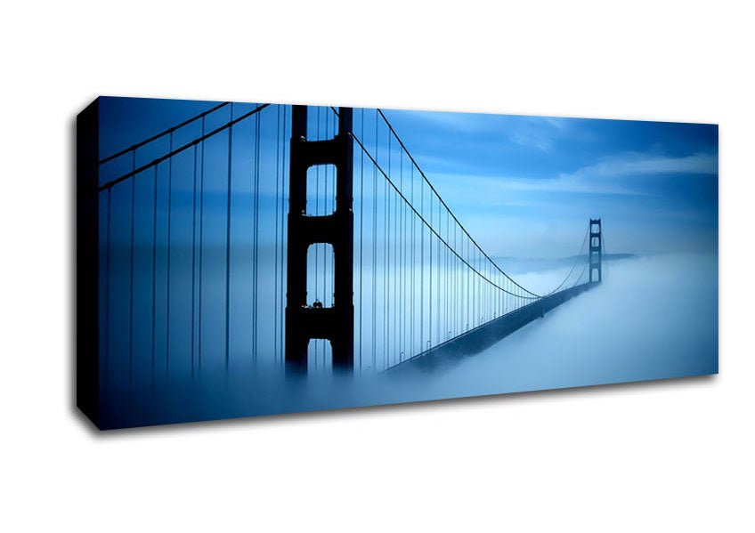Picture of Golden Gate Bridge Fog Panoramic Canvas Wall Art