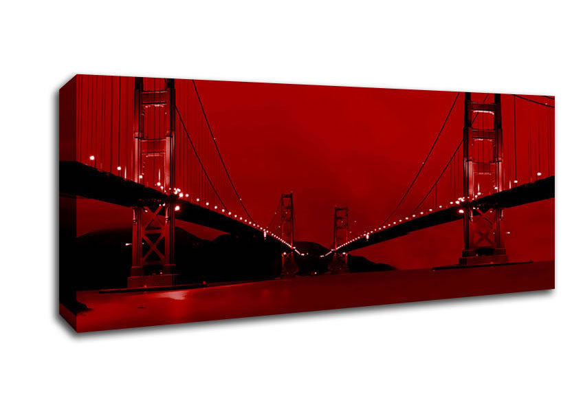 Picture of Golden Gate Bridge Twins Red Panoramic Canvas Wall Art