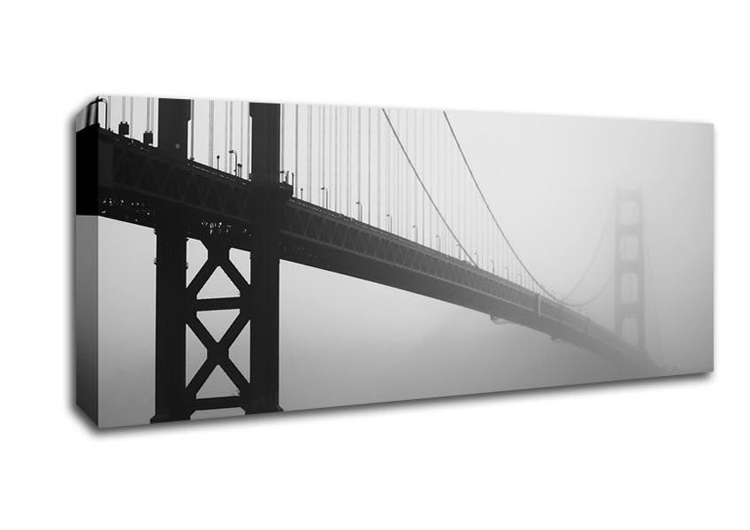 Picture of Golden Gate In Fog Panoramic Canvas Wall Art
