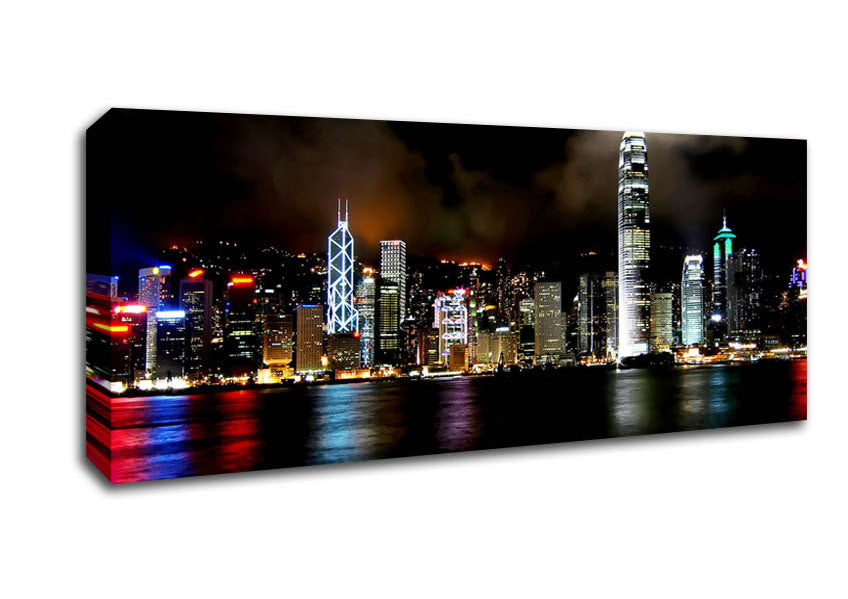 Picture of Hong Kong Cloudy Nights Panoramic Canvas Wall Art