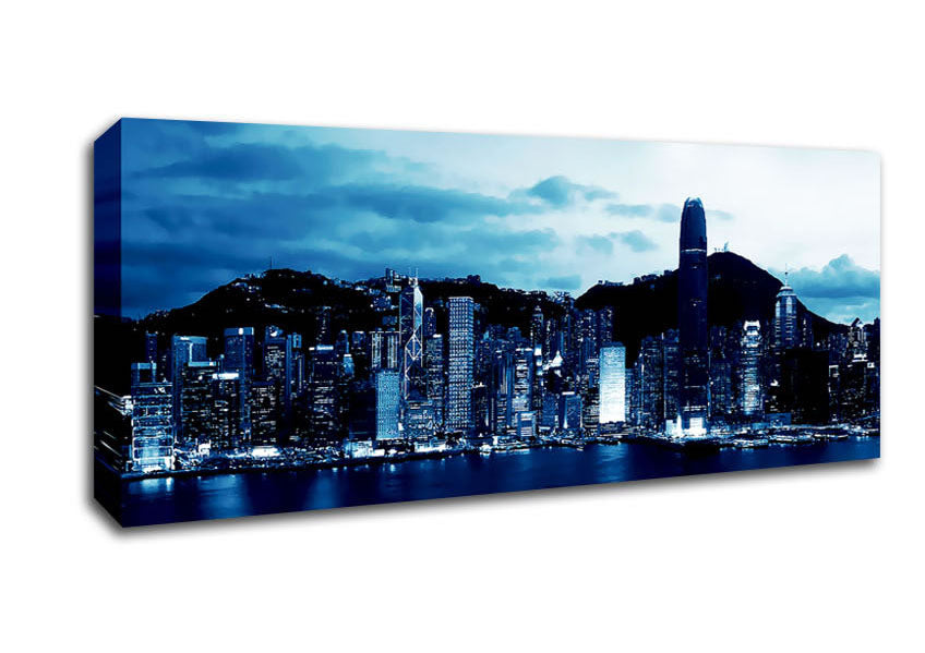 Picture of Hong Kong Blue Harbour Panoramic Canvas Wall Art