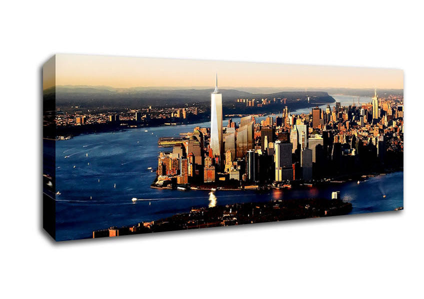 Picture of Hong Kong Harbour At First Light Panoramic Canvas Wall Art