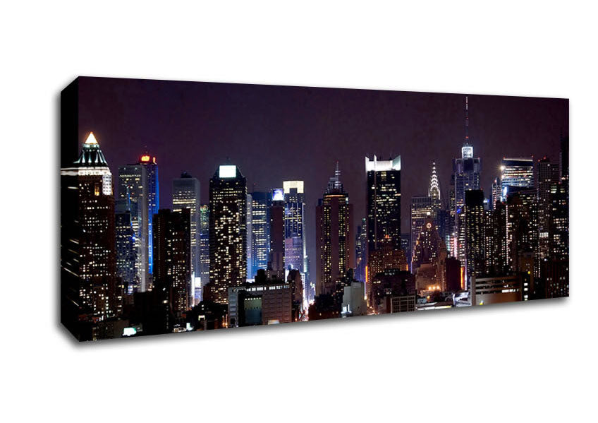 Picture of Hong Kong Night Glow Panoramic Canvas Wall Art