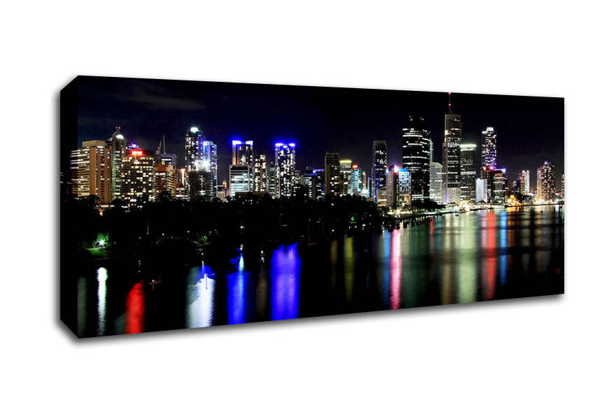 Picture of Hong Kong Rainbow Light Reflections Panoramic Canvas Wall Art
