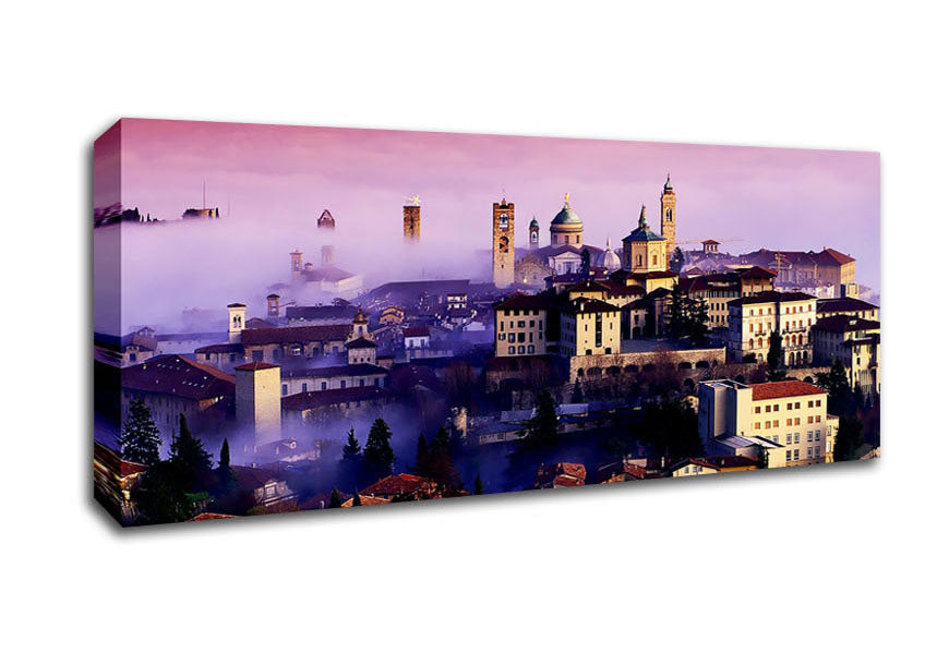 Picture of Italian City Mist Panoramic Canvas Wall Art