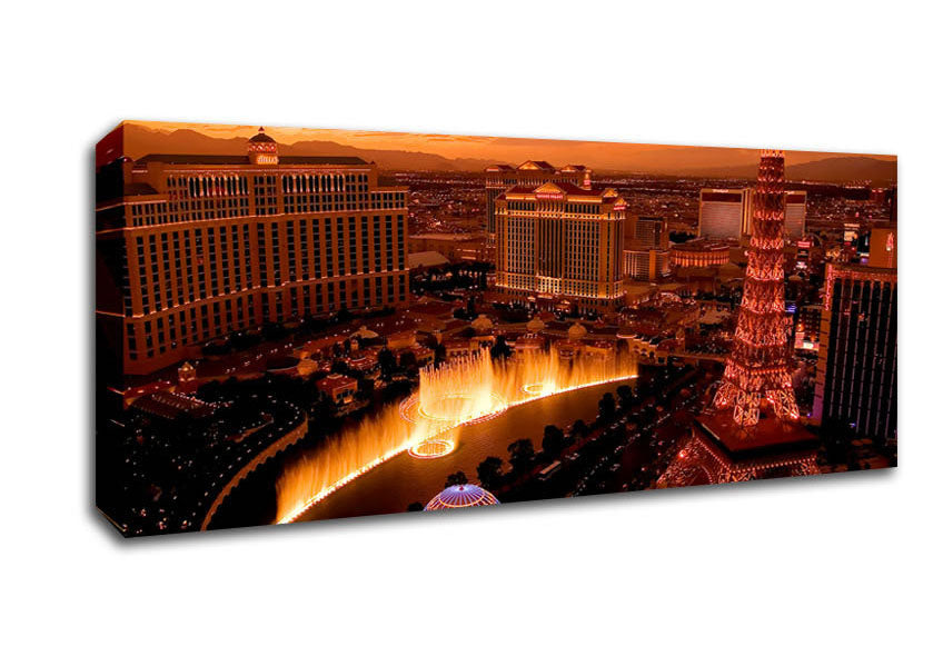 Picture of Las Vegas Little Eiffel Tower Panoramic Canvas Wall Art