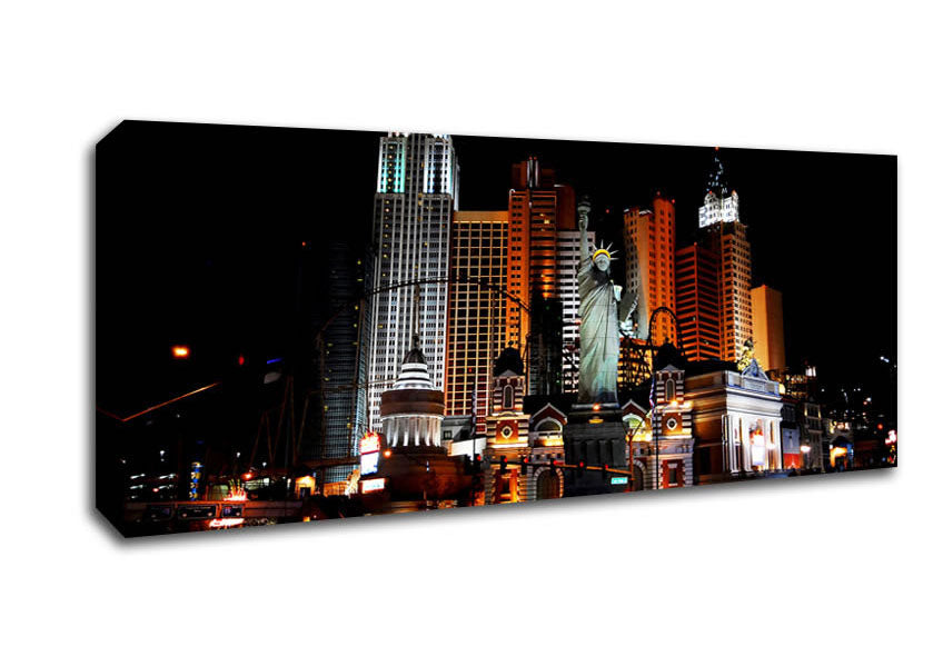 Picture of Las Vegas Statue Of Liberty Panoramic Canvas Wall Art