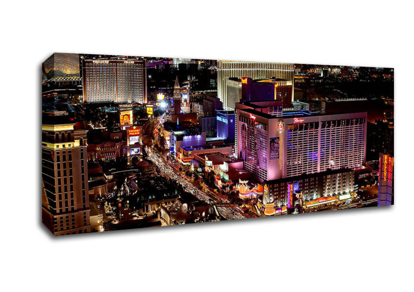 Picture of Las Vegas Strip Night Lights Panoramic Canvas Wall Art