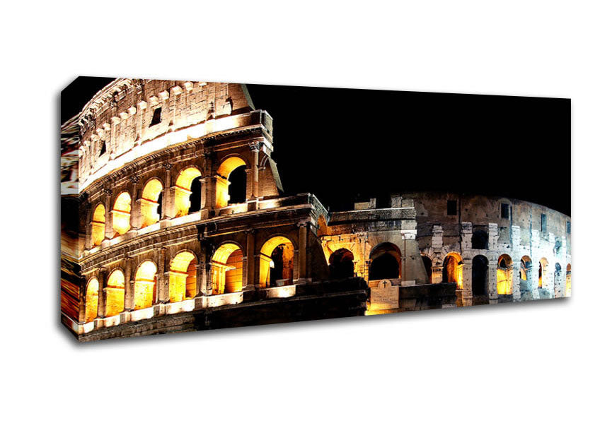 Picture of Lights Of The Colosseum Panoramic Canvas Wall Art