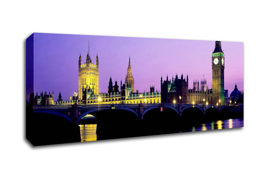 Picture of London Bridge City Lights Panoramic Canvas Wall Art