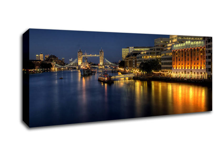 Picture of London Bridge Hospital At Night Panoramic Canvas Wall Art