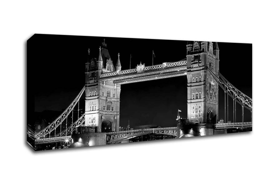 Picture of London Bridge Retro B n W Panoramic Canvas Wall Art