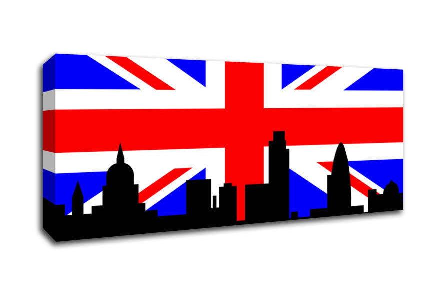 Picture of London City Great British Flag Panoramic Canvas Wall Art