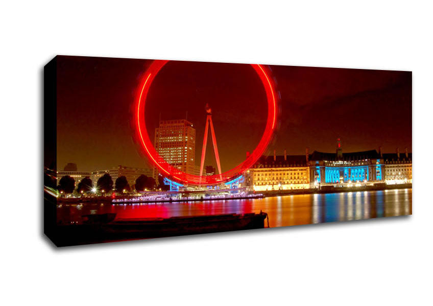 Picture of London Eye From Victoria Embankment Panoramic Canvas Wall Art