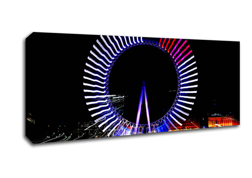 Picture of London Eye Lights Panoramic Canvas Wall Art