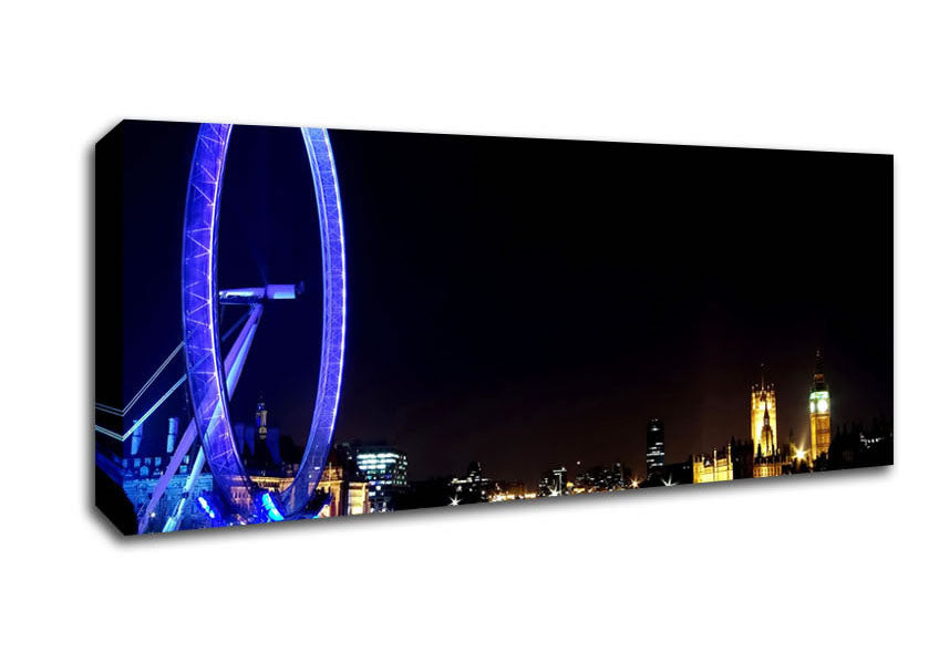 Picture of London Eye Blue Uk Panoramic Canvas Wall Art
