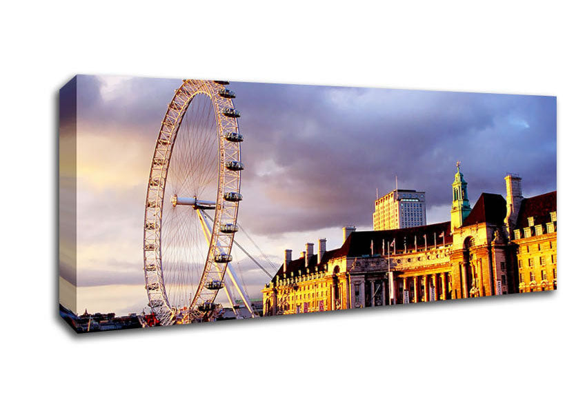 Picture of London Eye Morning Light Panoramic Canvas Wall Art