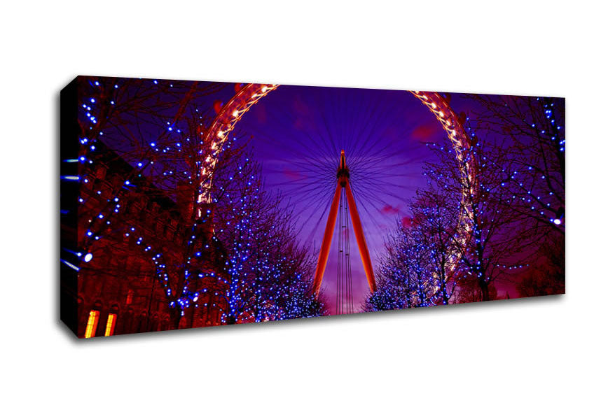 Picture of London Eye Night Lights Panoramic Canvas Wall Art