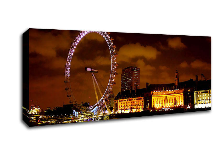 Picture of London Eye Night Skys Panoramic Canvas Wall Art
