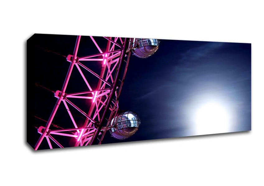 Picture of London Eye Pods In The Moonlight Panoramic Canvas Wall Art
