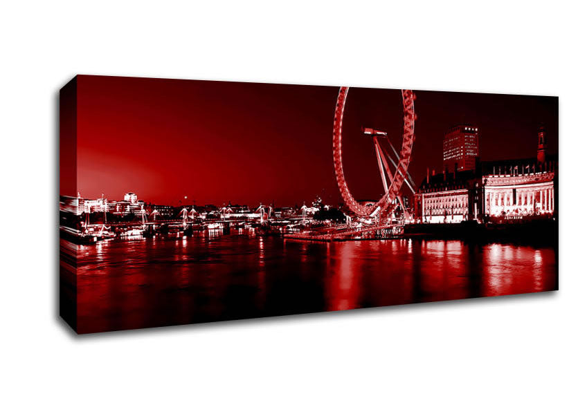 Picture of London Eye Red Panoramic Canvas Wall Art