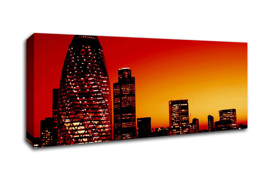 Picture of London The Gherkin Orange City Panoramic Canvas Wall Art