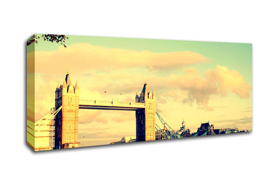 Picture of London Tower Bridge Retro Panoramic Canvas Wall Art
