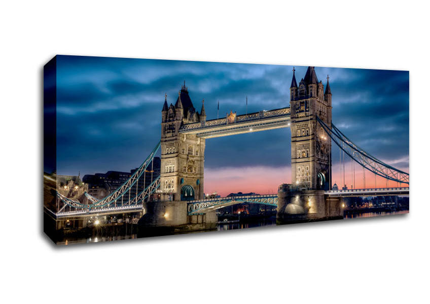 Picture of London Tower Bridge At Dusk Panoramic Canvas Wall Art