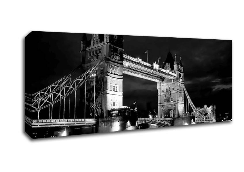 Picture of London Tower Bridge B n W Panoramic Canvas Wall Art