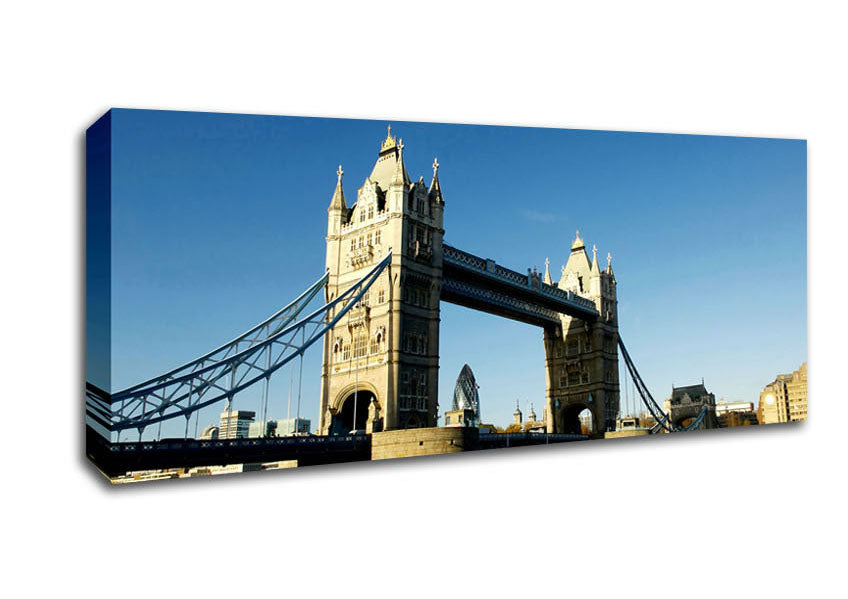 Picture of London Tower Bridge Blue Days Panoramic Canvas Wall Art