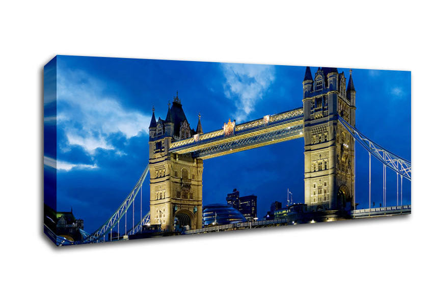 Picture of London Tower Bridge Blue Night Skys Panoramic Canvas Wall Art