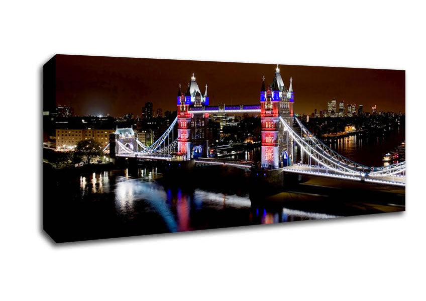 Picture of London Tower Bridge Lights Panoramic Canvas Wall Art