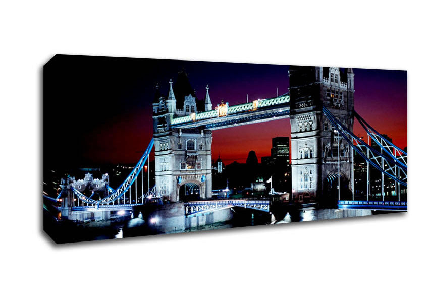 Picture of London Tower Bridge Night Vision Panoramic Canvas Wall Art