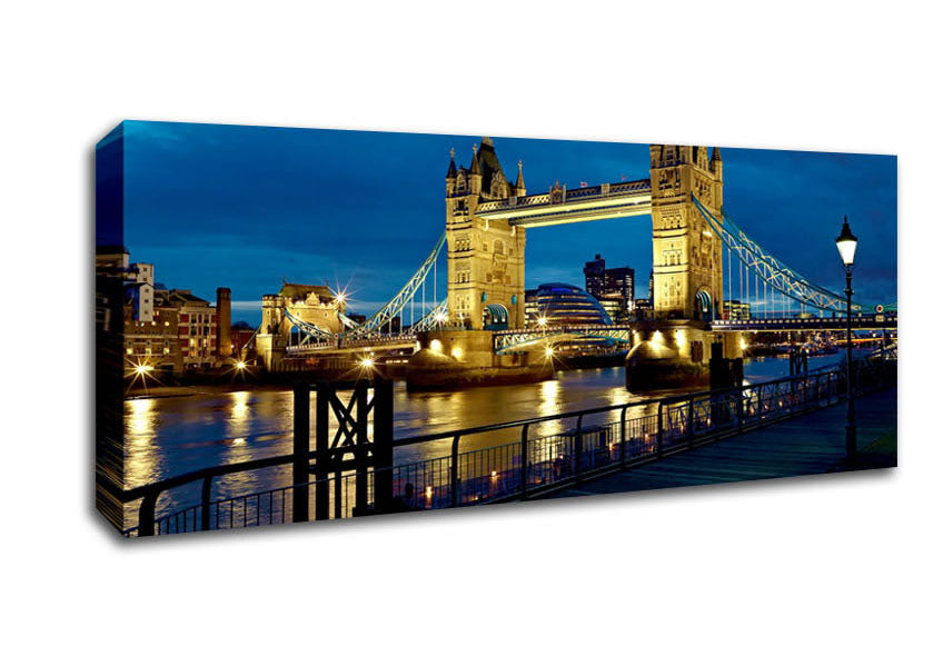 Picture of London Tower Bridge Nightlight Panoramic Canvas Wall Art