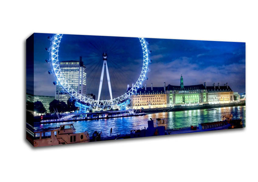 Picture of London-Eye Dusk Panoramic Canvas Wall Art