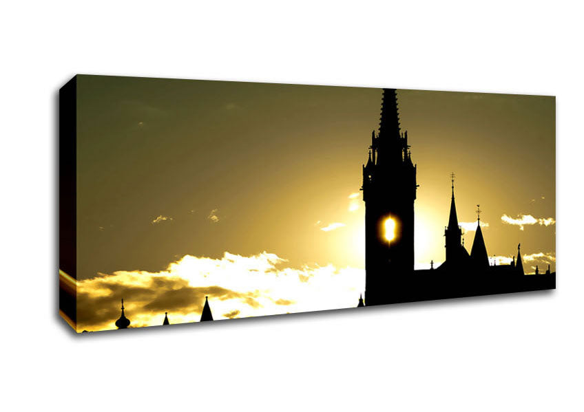 Picture of Matthias Church Silhouette Panoramic Canvas Wall Art