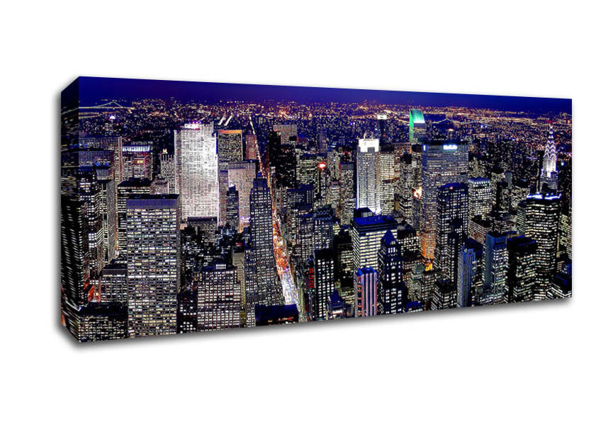 Picture of Metroplis Blue Panoramic Canvas Wall Art
