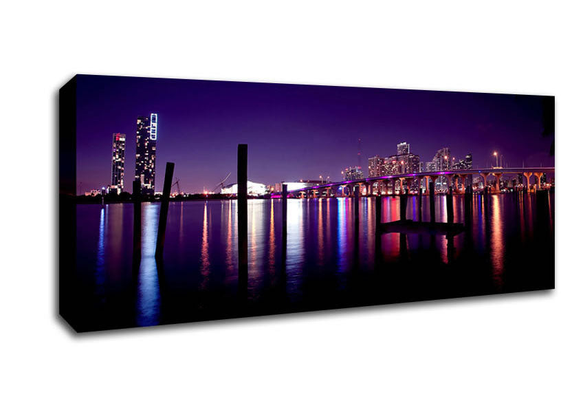 Picture of Miami Skyline Panoramic Canvas Wall Art
