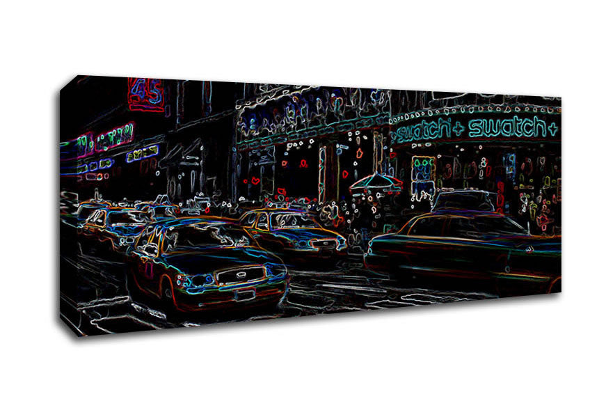 Picture of New York Psychedelic Panoramic Canvas Wall Art
