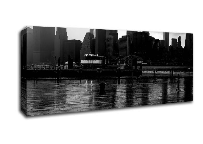 Picture of Hudson River New York B n W Panoramic Canvas Wall Art