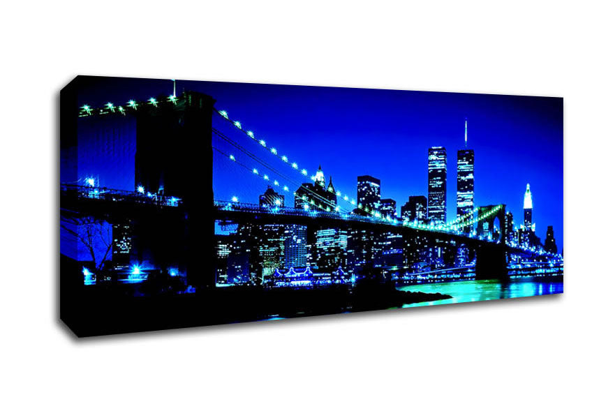 Picture of New York City Blue Nights Panoramic Canvas Wall Art