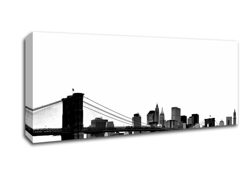 Picture of New York City Brooklyn Bridge Afar Panoramic Canvas Wall Art