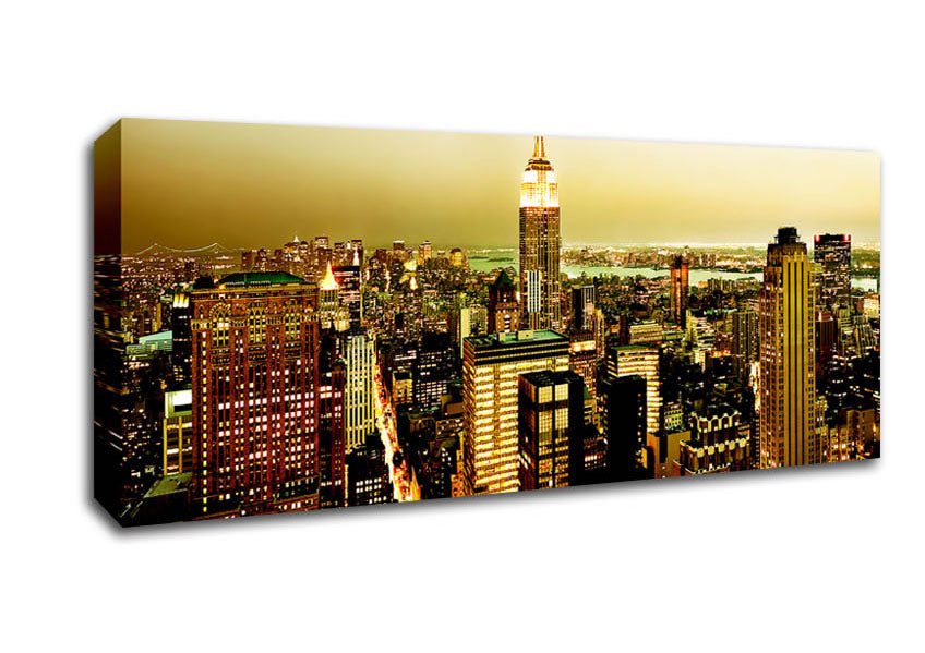 Picture of New York City Ochre Panoramic Canvas Wall Art