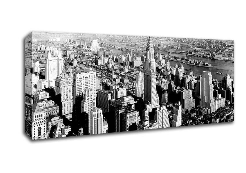 Picture of New York Retro B n W Panoramic Canvas Wall Art