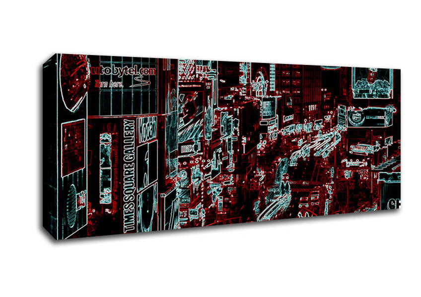 Picture of New York Rush Hour Psychedelic Panoramic Canvas Wall Art